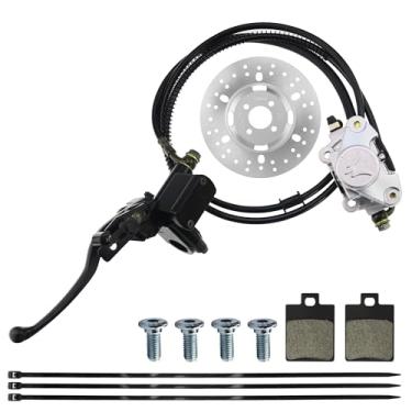 Imagem de PRO BAT Cilindro mestre de pinça de freio a disco traseiro hidráulico com disco de freio e pastilhas para GY6 para 150cc 200cc 250cc Taotao Coolster Roketa Peace SunL Chinese ATV Quad 4 Wheeler Dune