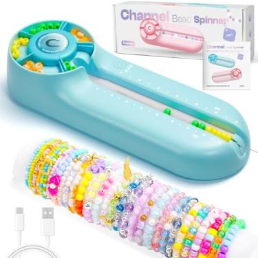 Imagem de Caydo Spinner elétrico de contas com placa de miçangas, girador de contas de canal G1 para design de pulseiras e kit de fabricação de joias para pôneis e contas de sementes, contas de vidro redondas
