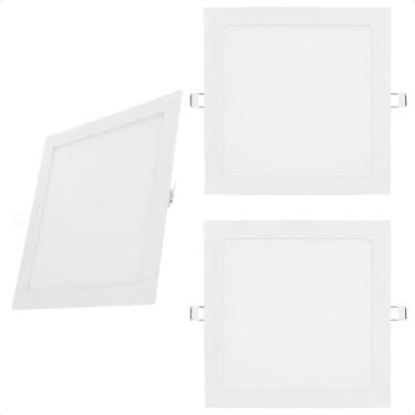 Imagem de Kit 3 Painel De Led Quadrado Embutir 12w Bivolt Taschibra 3000k Quente