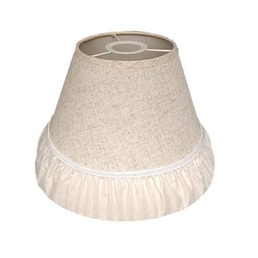 Imagem de lamp shades Abajur de substituição em tecido de linho com suporte para lâmpada E27 com abajur bloqueador de luz, luminária pendente grande, teto, capa de tecido(Figure 1,33CM/12.99")