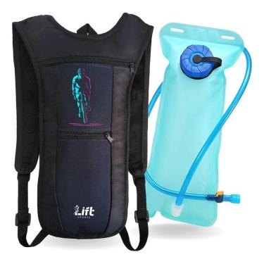 Imagem de Mochila De Hidratação Bolsa Preto Com Estampa Ciclista Bicol