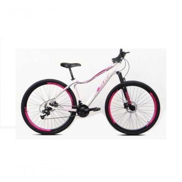 Imagem de Bicicleta Feminina Aro 29 Ksw Mwza Alumínio 27v K7 Freio Disco Mecânico - Branco-rosa Tam.15