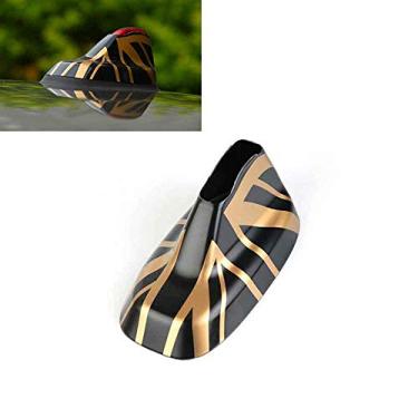 Imagem de SHIFENG Para BMW MINI Cooper S Clubman Countryman F54 F60 antena de sinal de rádio de carro decoração shell adesivo capa 3D (preto)