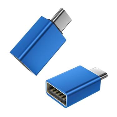 Imagem de [Certificação Apple MFi] Adaptador USB C para USB, USB C macho para USB 3.0 fêmea OTG conversor de cabo compatível com MacBook Pro Air, tablets, iPhone 17 Pro Max/17 Plus/16/15 Series (pacote azul)