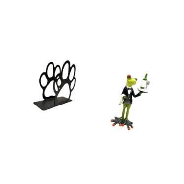 Imagem de Fenteer Porta-guardanapos em Formato de Pata de Cachorro E Estátua de Sapo Garçom, Escultura Criativa de Animal, Organizador Decorativo para Casa, Café, Pique