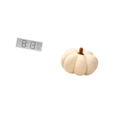 Imagem de Fenteer Relógio de Parede Digital de Abóbora com Visor Grande Multifuncional, Temperatura E Umidade, Almofada Decorativa para Sala de Aula, Escritório, Quarto