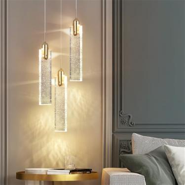 Imagem de Luminária pendente nórdica criativa em formato de bolha de cristal, luz decorativa para sala de estar e quarto (Estilo 9 (3 lâmpadas))