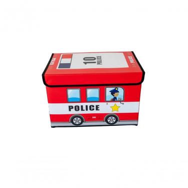Imagem de Caixa Organizadora Infantil Tampa Brinquedoteca Armazenament Cor:vermelhopolicia