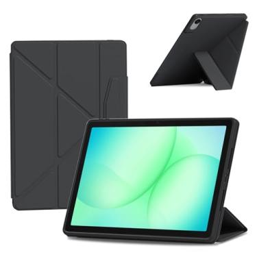 Imagem de Capa para Samsung Galaxy Tab A11 21 de 21 cm – capa macia de couro PU com suporte para lápis oculto, capa protetora traseira leve e fina, à prova de choque, antiarranhões [preta]