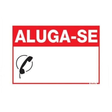 Imagem de Placa De Sinalização Sinalize 20x30cm - Aluga-se