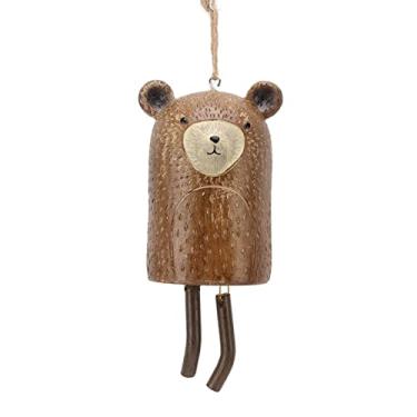 Imagem de YOUTHINK Sinos de de Animais Feitos à Mão, Decoração Rústica Ao Ar Livre para Jardins de Quintal, Escultura Encantadora Resistente às Intempéries Com Designs de Animais Exclusivos (C Guaxinim)