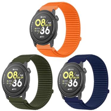 Imagem de LeyuBand Pacote com 3 pulseiras de nylon compatíveis com COROS PACE 3/APEX 2 PRO/Pace Pro/APEX PRO/APEX 46 mm, pulseira de relógio macia respirável de 22 mm para homens e mulheres