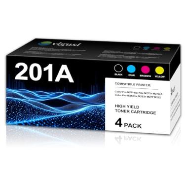 Imagem de Conjunto de cartuchos de toner 201A compatível com 201X CF400X, 201A CF400A CF401A CF402A CF403A substituição para cartuchos de toner HP 201A Pro MFP M277dw impressora de tinta (pacote com 4, preto