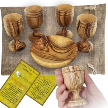 Imagem de Large Communion Wine Goblet - Chalice Olive Wood (8 Inches Large) - Asfour Outlet Trademark