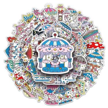 Imagem de Carrossel de adesivos, vinil impermeável, grafite, decalques, 50 unida