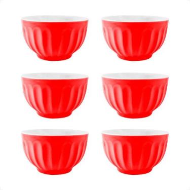 Imagem de Jogo 6 Cumbucas De Porcelana Coloridas 480ml Sopas Petiscos - TERRAMAD