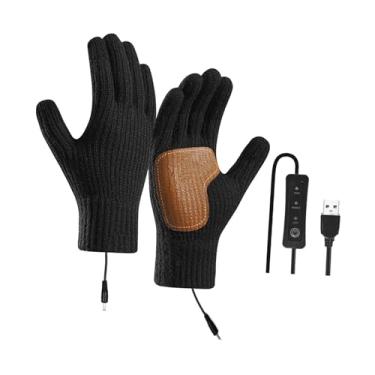 Imagem de menolana Luvas aquecidas USB com 3 níveis de aquecimento para snowboard, pesca e esqui, Vm02 Preto