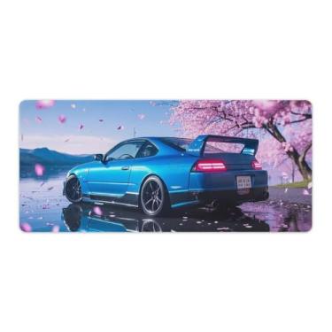 Imagem de HouLaiZhe JDM Tapetes de mesa de carro flores de cerejeira carro JDM esportes reflexão mouse pads para jogos tapetes de mesa grandes mousepads para teclado de mesa tapete de computador 40 x 90 cm