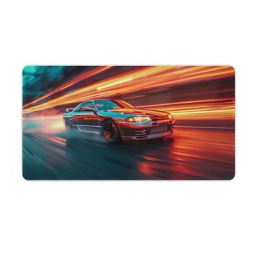 Imagem de HouLaiZhe JDM Car R34 Sports Speed Large Gaming Mouse Pads Tapete de Mesa Base de Borracha Antiderrapante Laptop Acessórios de Computador Suprimentos Bloco de Escrita para Escritório Casa 40 X 75 cm