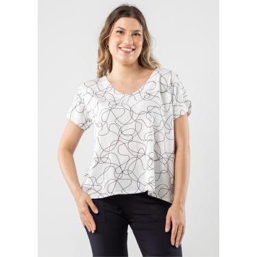 Imagem de Blusa Pau a Pique Viscose Estampada Off White
