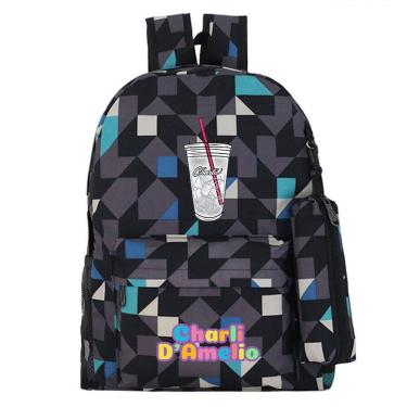 Imagem de Mochila escolar Charli Amelios para crianças Anime 32x12x43cm