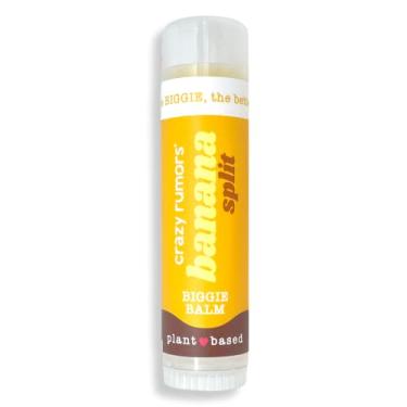 Imagem de Crazy Rumors Bálsamo labial Biggie Banana Split sabor totalmente natural, à base de plantas para hidratar e nutrir seus lábios – Tubo de banana Split 17 g (4x maior do que o protetor labial padrão de
