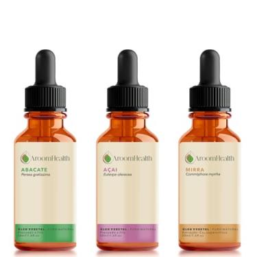 Imagem de Kit de óleos vegetais puro natural – Mirra, Abacate e Açaí – 30 ml cada