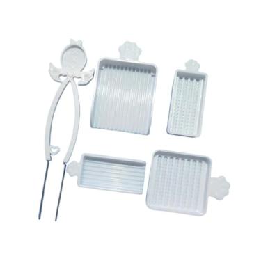 Imagem de Colaxi Kit com 5 Bandejas Organizadoras para Miçangas Fusíveis de 2,6 mm, Ferramenta Portátil para Alinhar e Organizar Miçangas em Artesanato e Bijuterias, Branco
