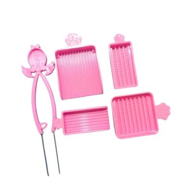 Imagem de predolo Kit com 5 peças de bandeja para seleção de miçangas de fusão, bandeja de alinhamento, leve e compacta, com pinça para miçangas, ideal para projetos de, Rosa