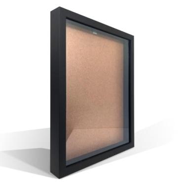 Imagem de Moldura caixa Alta 30x40 cm com Vidro Profundidade 1,5cm Quilling Bordados- Ideal para Quadros Artesanais, Fotos em Perspectiva ou como Presente Elegante(PRETA)