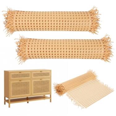 Imagem de IANFAN Correia de cana de 35,5 cm de largura, 3,3 metros, 2 peças de rolo de trama de vime natural para projetos de cana, folha de cana de malha aberta tecida para móveis, cadeira, armário, teto