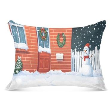 Imagem de Capa de almofada de Natal inverno casa tamanho padrão macio com zíper 50 x 66 centímetros