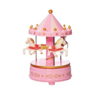 Imagem de Caixa De Música Romântica De Luxo Com 4 Cavalos Em Carrossel Giratório
