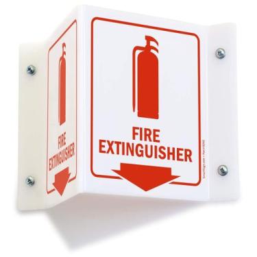 Imagem de Placa de projeção de extintor de incêndio SmartSign Acrílico 5x6in
