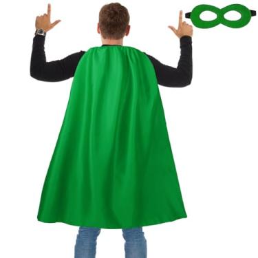 Imagem de Dajiahao Adult Superhero Capes and Masks -Halloween Vampire Capes, Adult Capes Cosplay Costume Party（Green）