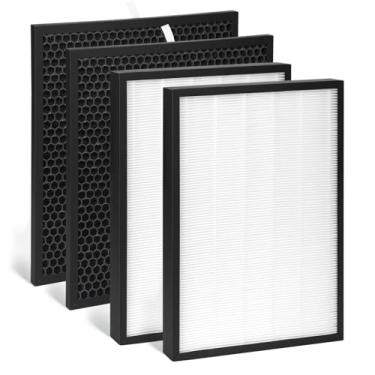 Imagem de Pacote com 4 filtros de substituição X-2480A compatíveis com mini purificadores de ar Xpower Pro Clean X-2480A e X-2580, 2 filtros HEPA + 2 filtros de carvão ativado versão atualizada (2)