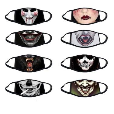 Imagem de Máscara facial Halloween Funny Digital Print Set 8 reutilizáveis