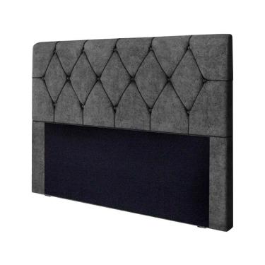 Imagem de Cabeceira Leila Estofada Casal 140cm Em Suede Amassado Speciale Home Cinza