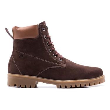 Imagem de Bota Coturno Masculina Couro Nobuck Tratorada Cano Medio - qbec, Café,