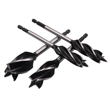 Imagem de 1 pçs 10-35mm Conjunto de brocas helicoidais para carpintaria longa com quatro ranhuras 6,35 mm Broca de carboneto de haste Serra para fechadura de porta Ferramentas de entalhamento de madeira, 30 mm