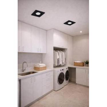 Imagem de Spot embutir face plana quadrada orientavel lampada mr16 soquete gu10 