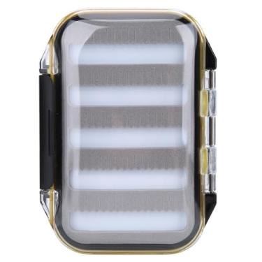 Imagem de Chiffonade Caixa dupla face para iscas de pesca com mosca – Estojo de armazenamento para moscas e gabaritos à prova d'água com tampa transparente, design compacto para voar seco/molhado (formato jag)