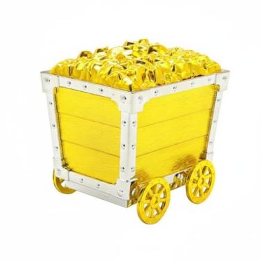 Imagem de Kuntesetty Carrinho de minas Ornamento Minere Cart Toy Photo Props Supplias de festa para a estante de livros de quarto da festa, Ouro