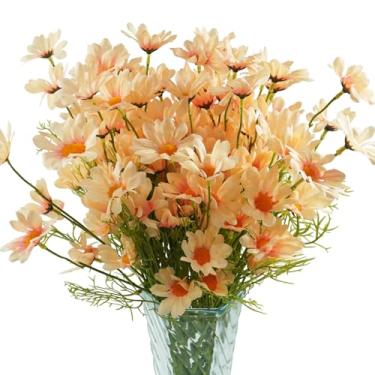 Imagem de Margaridas artificiais para decoração ao ar livre, 25 pacotes de flores de seda falsas para uso externo, plantas falsas realistas, flores para plantador, porta da frente, varanda, pátio, quintal