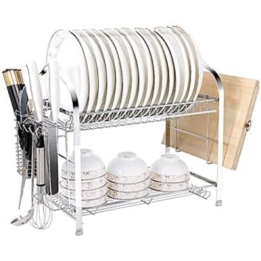 Imagem de Rack de cozinha de aço inoxidável preto para pia pia tigela de drenagem rack de prato tábua de corte rack de cortador de pauzinhos gaiola de armazenamento de suprimentos de cozinha rack de pia preto