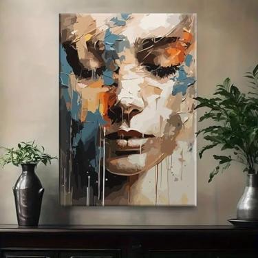 Imagem de 1 peça, arte moderna, rosto feminino, presente ideal para corredor de sala de estar, arte de parede, decoração de parede, decoração de inverno, decoração de quarto. (Observação: sem moldura), 30 x 45