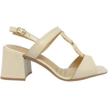 Imagem de Sandália Feminina Casual Social Dia a Dia Passeio Trabalho Festa Chique Salto Médio Grosso Conforto-Feminino