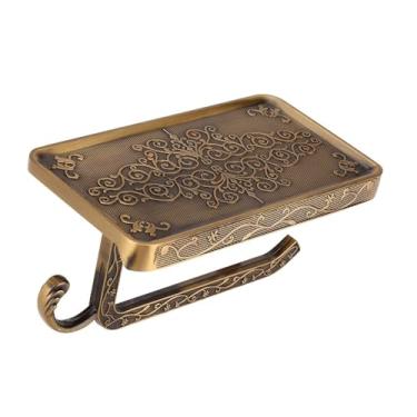 Imagem de Apoio de Papel Higiênico Latão Vintage para Banheiro com Prateleira Telefone Montado na Parede Decorativo Prático Design Arte Gadget Premium Minimalis