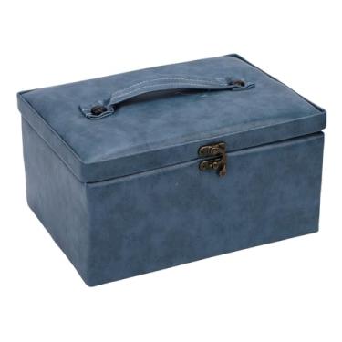 Imagem de YOUTHINK Cesta de Costura de Couro Com Suprimentos, Kit de Costura Portátil de Camada Dupla Inclui Tesoura, Fita Métrica, Alfinetes, Agulhas, Linhas, Caixa Organizadora para Casa e