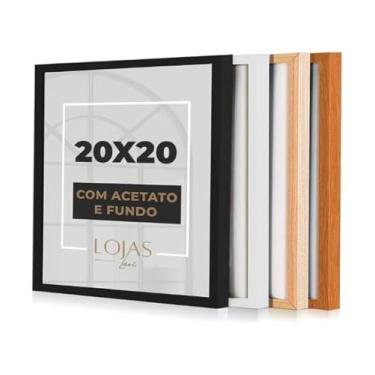 Imagem de Moldura Quadro 20x20cm Com Acetato Poste Certificado fotos Imagem (Madeira Clara)